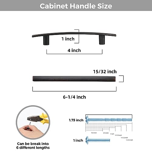 30 Pack Oil Rubbed Bronze Cabinet Handles, 4" Hole Center Curved Pulls - color: Oil Rubbed Bronze, size: 4" Hole Center