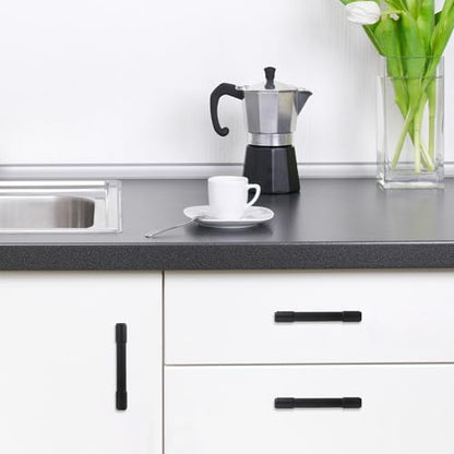 10 Pack 3 Inch(76mm) Kitchen Cabinet Handles Matte Black Cabinet Pulls Drawer Pulls Solid Cabinet Hardware - color: Matte Black, size: 3'' Hole Center(76mm)
