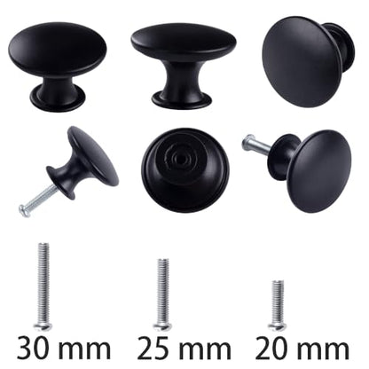 20 Pack Black Kitchen Cabinet Knobs Round Drawer Pulls - color: Black Zinc