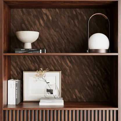 Brown Velvet Drawer Liner Contact Paper for Shelf Cabinets, Self Adhesive Felt Fabric for Jewelry Boxes DIY Arts & Crafts, Peel and Stick Velvet Wallpaper for Home Upholstery, 11.8"x118" - color: Brown