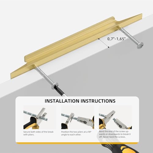 Goldenwarm 10 Pack Gold Cabinet Handles, 5" Hole Center Finger Pulls - color: Matte Gold, size: 5in Hole Centers