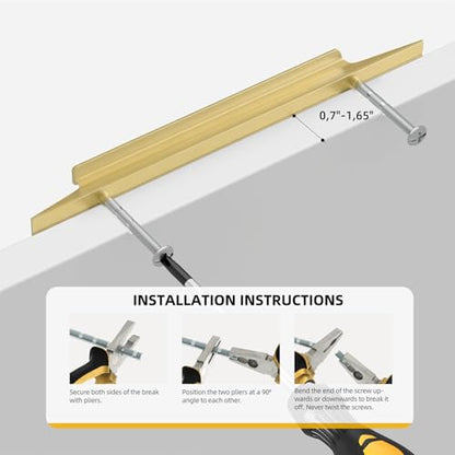 Goldenwarm 10 Pack Gold Cabinet Handles, 5" Hole Center Finger Pulls - color: Matte Gold, size: 5in Hole Centers