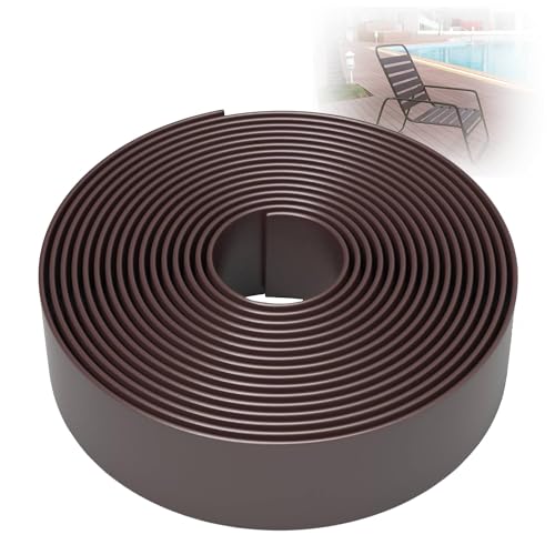 KOMORAX 100ft Long 1.5" Wide Vinyl Chair Strapping. Repair & Replacement Matte Finish. for Patio Outdoor Lawn Garden Durable Attractive (Brown) - color: Brown