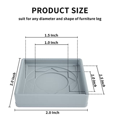 Non Slip Furniture Pads for Hardwood Floors - 8 Pcs 2" Gray Yelanon - color: 8pcs2"square Gray Star