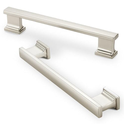 10 Pack 6 Inch Length|5 Inch(128mm) Hole Center Brushed Satin Nickel Kitchen Cabinet Handles, Cabinet Pulls Kitchen Cabinet Hardware, Cupboard Pulls, Drawer Handles - color: Brushed Satin Nickel, size: 5 inch Hole Center(128mm), style: 10 Pack Handle