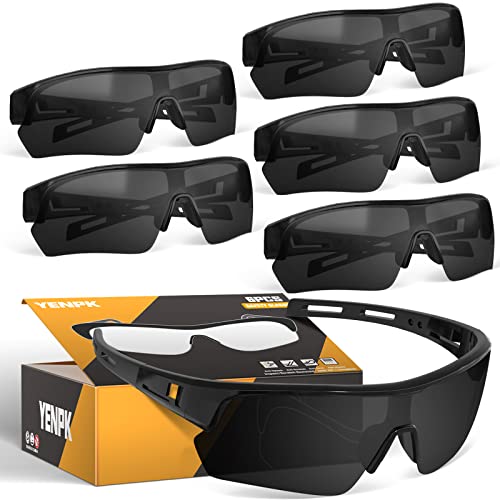 Tinted Safety Glasses for Men, ANSI Z87.1& UV Eye Protection Glasses - color: 6pack-grey