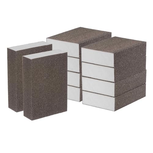 HARFINGTON 10pcs Fine Sanding Sponge Blocks 320-400 Grit Foam Sanding Block for Polishing Kitchen Metal Wood Drywall, 100x70x25mm - size: 320-400 Grit