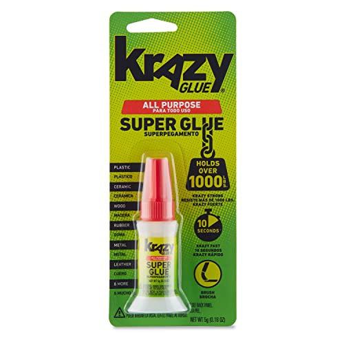 Krazy Glue All Purpose Brush-On Superglue, Quick Dry No-Clog (5g x 6 Count) - size: 6 Count