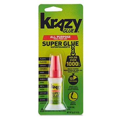 Krazy Glue All Purpose Brush-On Superglue, Quick Dry No-Clog (5g x 6 Count) - size: 6 Count