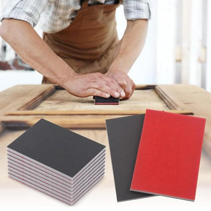 5Pcs/Set Sanding Sponge Set, 120-3000 Grit Soft Foam Hand Sander Block, Hook & Loop Wet Dry Sanding Sponges for Metal Wooden Furniture Drywall Sheetrock and Model Polishing (P400, 10x7cm) - color: P400