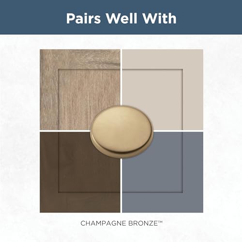 Franklin Brass (10-Pack) – Champagne Bronze Cabinet Knobs for Dressers, Drawers, Kitchen Cabinet Door, Vanity, Furniture, Closet Knobs, 1-3/16 Inch Round | Mushroom - color: Champagne Bronze