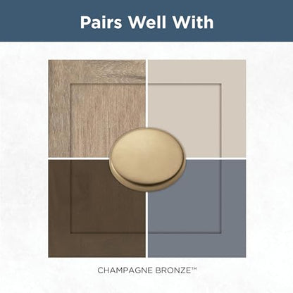 Franklin Brass (10-Pack) – Champagne Bronze Cabinet Knobs for Dressers, Drawers, Kitchen Cabinet Door, Vanity, Furniture, Closet Knobs, 1-3/16 Inch Round | Mushroom - color: Champagne Bronze