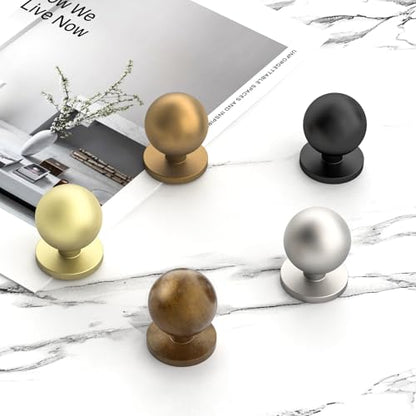 FILTA 10 Pack 1Inch(27mm) Diameter Round Solid Ball Champagne Bronze Cabinet Knobs Drawer Pulls Cabinet Hardware for Kitchen Cabinets and Bathroom Cabinets - color: Champagne Bronze, style: 10 Pack