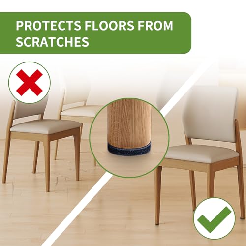 Felt Furniture Pads for Hardwood Floors 48 PCS, 1" Round, Black - size: 48PCS 1 inch Round Black