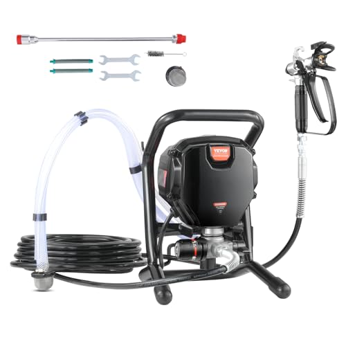 VEVOR 750W Stand Airless Paint Sprayer, 3000PSI High Efficiency Electric Airless Sprayer, Fine and Even Painting Effect, Handheld Paint Sprayers for Home Interior and Exterior Furniture and Fences - size: 750 W