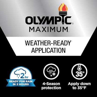 Olympic Maximum 1 gal Spiced Red Solid Color Wood Stain & Sealer in One - color: Spiced Red, size: 1 Gallon, style: Solid