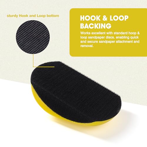 2 Pack 5 Inch Mouse Sanding Block Hand Sanding Block Hook and Loop Sanding Block for Woodworking Furniture Restoration Automotive Body Arts Crafts
