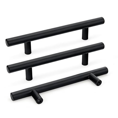 Goldenwarm 20 Pack 3-3/4" Black Kitchen Cabinet Handles Black Drawer Pulls - color: Black, size: 3-3/4 Inch Hole Centers