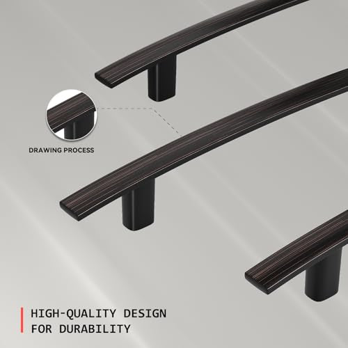 homdiy 5 Pack Oil Rubbed Bronze Cabinet Pulls, Solid Zinc Alloy, 5 Inch CC - color: Oil Rubbed Bronze, size: 5 Inch Hole Center