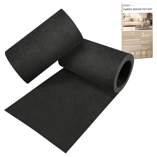 Velvet Couch Repair Patch Self Adhesive, Large Fabric Patch for Sofa & Furniture, No Sewing Repair Tape for Upholstery, Car Seat & Handbag (4.3" x 30", 2 Pack, Dark Gray) - color: Dark Gray
