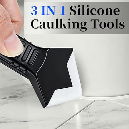 3-in-1 Silicone Caulking Tool Kit, Sealant Finishing & Scraper