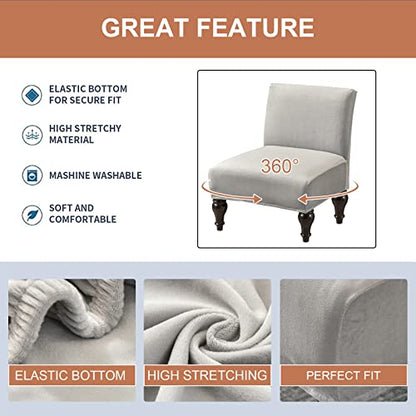 Eco-Ancheng Armless Chair Slipcover Removable Armless Accent Chairs Covers Washable Armless Slipper Chair Slipcover Printed Armless Chair Furniture Protector Covers for Living Dining Room Hotel - color: A35