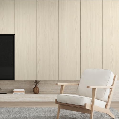 48"x78.7" Beige Wood Wallpaper Peel and Stick Contact Paper for Cabinets - color: Beige, size: 48" x 78.7"