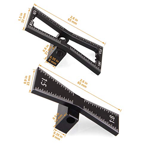 STARVAST 2Pcs Dovetail Marker Guide Dovetail Making Jig Aluminum Alloy Dovetail Gauge Guide Featuring 1:5 1:6 1:7 1:8 Slopes for Woodworking DIY Wooden Joints