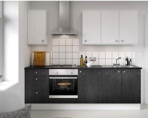 Black Wallpaper Wood Peel and Stick Wallpaper Black Wood Contact Paper - color: Black Wood, size: 17.7" x 197"