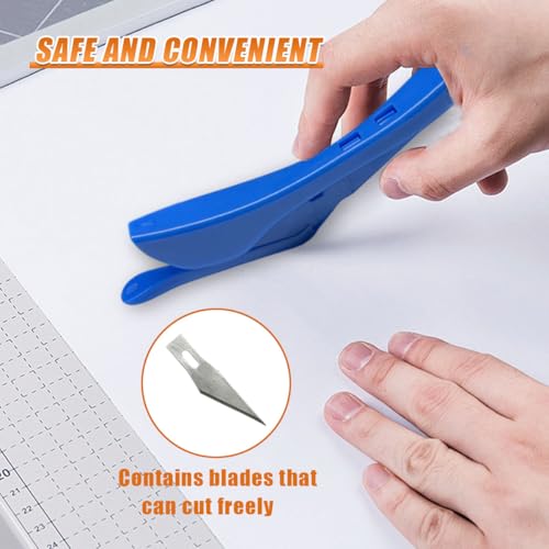 3PCS Car Wrapping Paper Cutter with 10 Replaceable Blades (Blue) - color: Blue