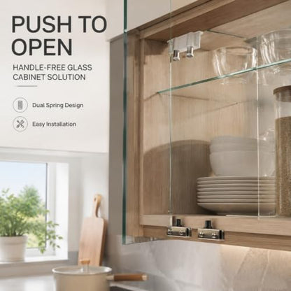 Antrader Glass Door Pivot Hinge with Magnetic Catch and Clamp