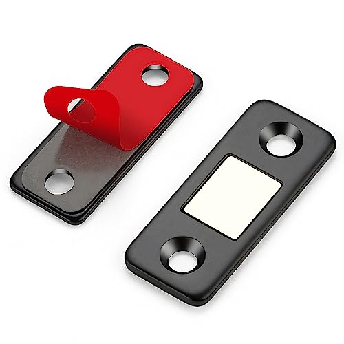 Ultra Thin Cabinet Magnetic Door Catch Stainless Steel,Matte Black,12 Pack - color: Black