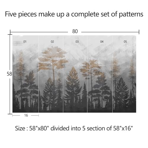 Abstract Forest Wallpaper Peel-and-Stick 58"x80" - color: ZZSL-01, size: 58"x80"