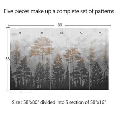 Abstract Forest Wallpaper Peel-and-Stick 58"x80" - color: ZZSL-01, size: 58"x80"
