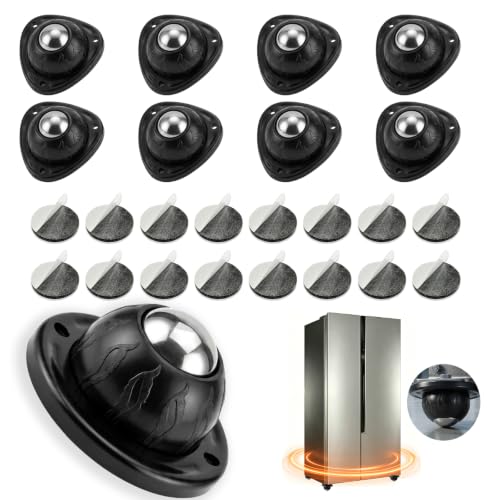 Self Adhesive Caster Wheels for Furniture, 8 Pack, 22 lb Each, Black - size: 8 Pack