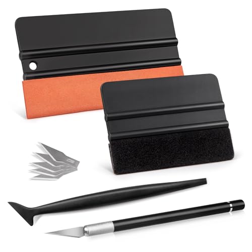 WRAPXPERT Car Window Tint Installation Kit, Profession Tool Kit Vinyl Wrap for Cars with Craft Knife and Blades, 2PCS Felt Squeegee, Micro Squeegee for Car Window Tint Installation Kit