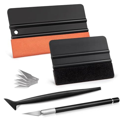 WRAPXPERT Car Window Tint Installation Kit, Profession Tool Kit Vinyl Wrap for Cars with Craft Knife and Blades, 2PCS Felt Squeegee, Micro Squeegee for Car Window Tint Installation Kit