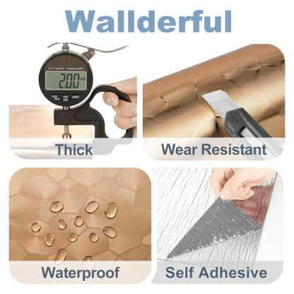 Rose Gold Metallic Wallpaper Peel and Stick Acoustic Wall Panels