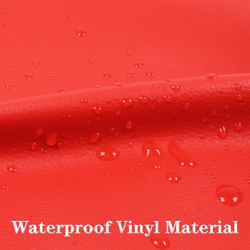 Marine Vinyl Fabric Waterproof Leather Material 55"×48" Red - color: Red, size: 48"×54"