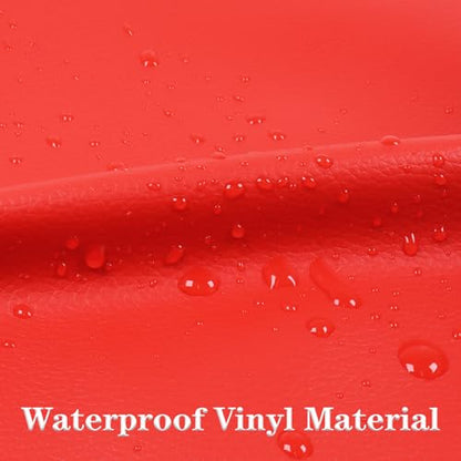 Marine Vinyl Fabric Waterproof Leather Material 55"×48" Red - color: Red, size: 48"×54"