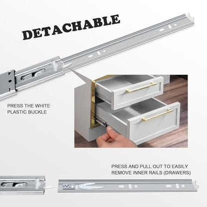 14 inch Soft Close Drawer Slides 6 Pairs Ball Bearing Full Extension Cabinet Drawer Slides 3 fold, Side Mount, 100 LB Capacity Heavy Duty Drawer Slide 14" - size: 14inch(350mm), style: Sliver-6