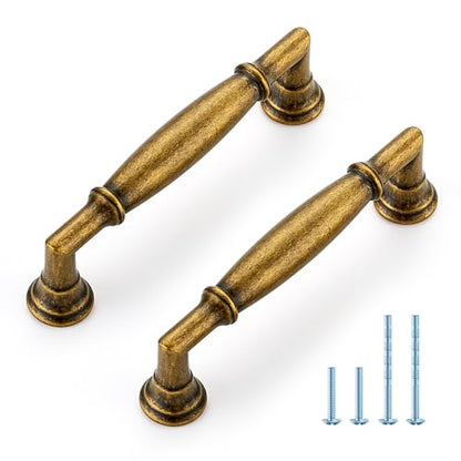 HOME EDIT Antique Brass Cabinet Handles 3-3/4 Inch Pulls 5 Pack - color: Antique Brass, size: 3-3/4 inches Hole Center