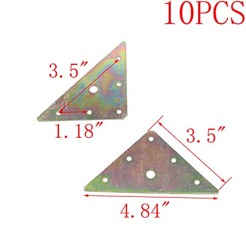 MY MIRONEY 10-Pack Triangle Mending Plates, 4.84" x 3.5" - style: Triangle