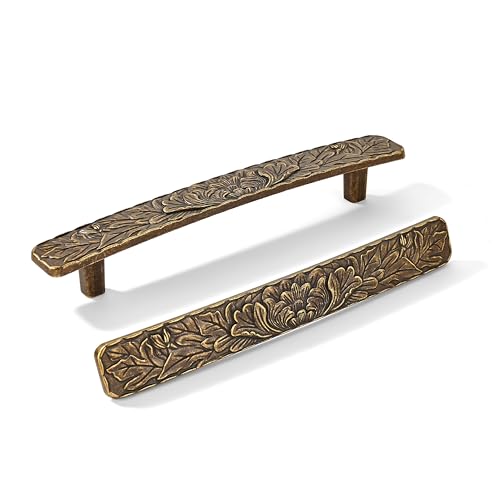 6 Pack 5 inch Antique Brass zinc Alloy Hardware Vintage-Antique-Bronze Cabinet Drawer Handle is Suitable for Sideboard, Jewelry Box, Kitchen and Bathroom Furniture Cabinet Pulls
