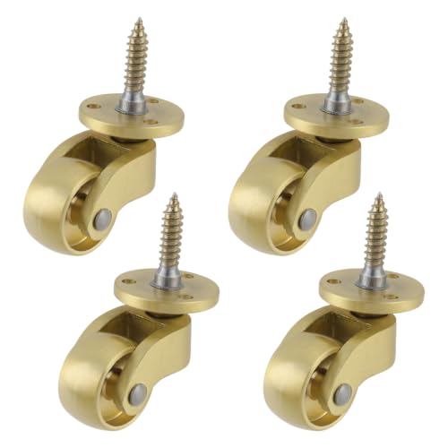 Semetall Brass Stem Casters 360° Swivel Threaded Wheels 4 Pack - style: A-104