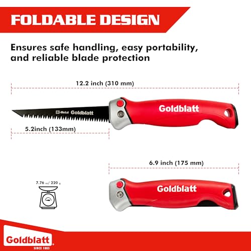 Goldblatt Folding Drywall Saw, Jab Saw, Hand Saws with Soft Grip Handle, Sheetrock Saws for Wallboard, Drywall, Plywood and PVC (Pack of 2) - size: Foldable 5" Blade (Pack of 2)