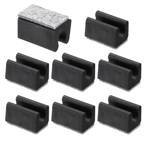 PATIKIL 10mm Rectangle Chair Leg Cover with Felt Pad, 8Pcs Slide Smoothly No Scratches No Noise Furniture Feet Hardwood Protectors Tips Floor Glides Tubing Caps for Office, Black Grey - color: Black Grey, size: 10MM