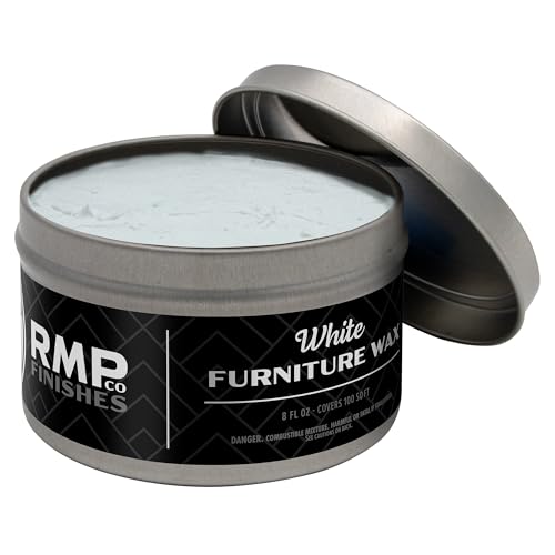 RMP Finishes Furniture Wax Sealant for Painted Furniture, Paint Sealer Topcoat for Cabinets, Unfinished Wood Decor, Beeswax, White, 8 oz. - color: White, size: 8 Ounce