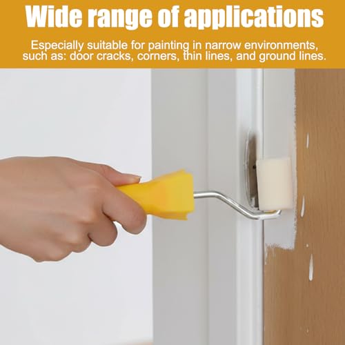 1 Inch Mini Paint Roller + 2 Rollers, Extra Small Roller Paint Brush Wool Tiny Paints Brushes Tool for Touch up Trim Edge or Corner, Mini Rollers for Painting Brush Window Frames Photo Frames