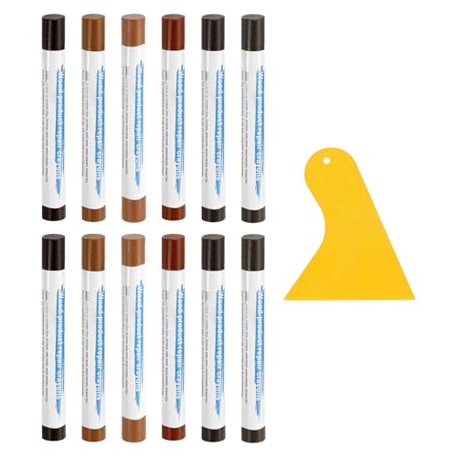 uxcell 12Pcs Wood Filler Sticks KIt, 12 Colors Walnut & Teak Series - color: Walnut Teak Series